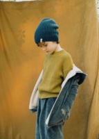 Gorro unisex Tao bicolor azul en lana merino