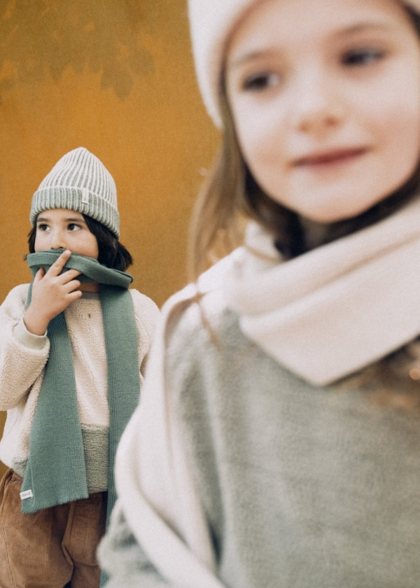 Gorro unisex Tao bicolor verde lana merino