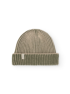 Gorro unisex Tao bicolor verde lana merino