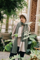 Bufanda Tayo verde lana merino