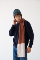 Bufanda Tayo tricolor rojo lana merino