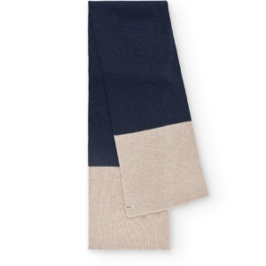 Bufanda Tayo bicolor azul lana merino