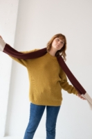 Bufanda Tayo bicolor rojo lana merino