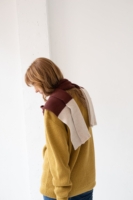 Bufanda Tayo bicolor rojo lana merino