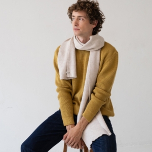 Bufanda Tayo blanco lana merino