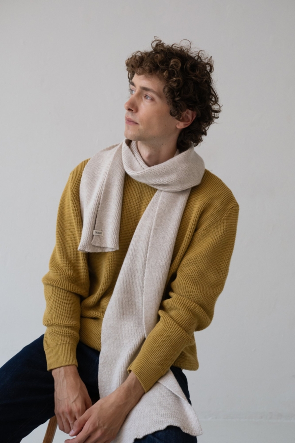 Bufanda Tayo blanco lana merino