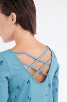 Vestido Carola Evasé color azul ópalo.