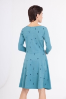 Vestido Celine manga ranglán azul ópalo.