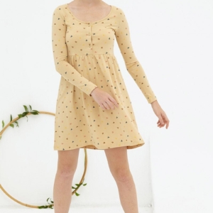 Vestido corte imperio beige Dánae