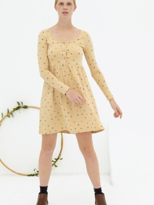 Vestido corte imperio beige Dánae