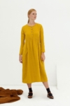 Vestido largo muselina mostaza Dalia