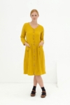Vestido midi muselina mostaza Dora