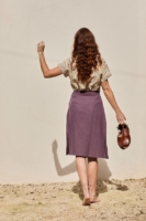 Falda Fely Púrpura de Lino y Algodón Orgánico