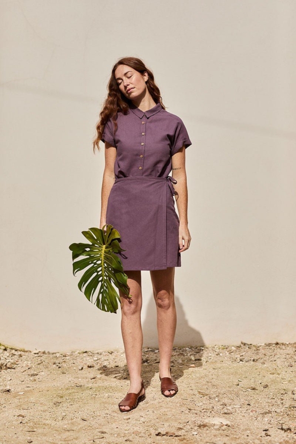 Falda Corta Famara Púrpura de Algodón Orgánico