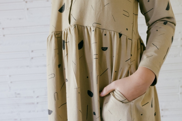 Vestido Galilea beige lluvia sideral