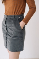 Falda pana algodón orgánico azul