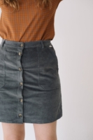 Falda pana algodón orgánico azul