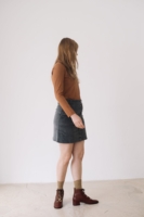 Falda pana algodón orgánico azul