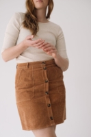 Falda pana algodón orgánico teja