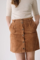 Falda pana algodón orgánico teja