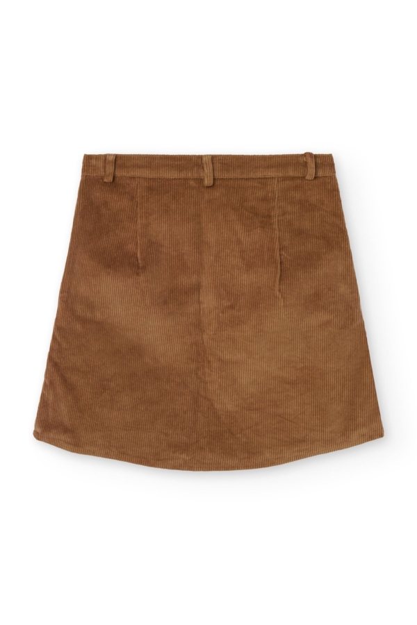 Falda pana algodón orgánico teja