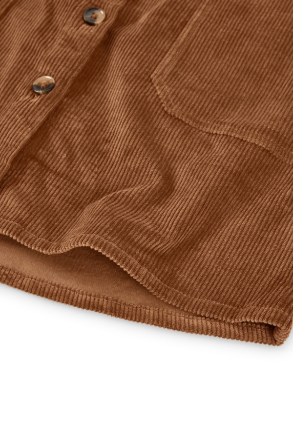 Falda pana algodón orgánico teja