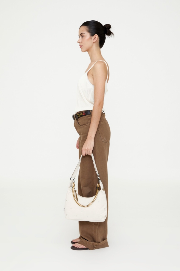 Bolso Bico Ecru Dots