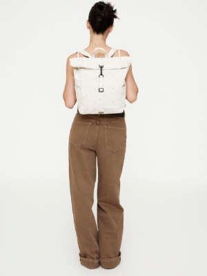 Mochila Roll Mini Ecru Dots