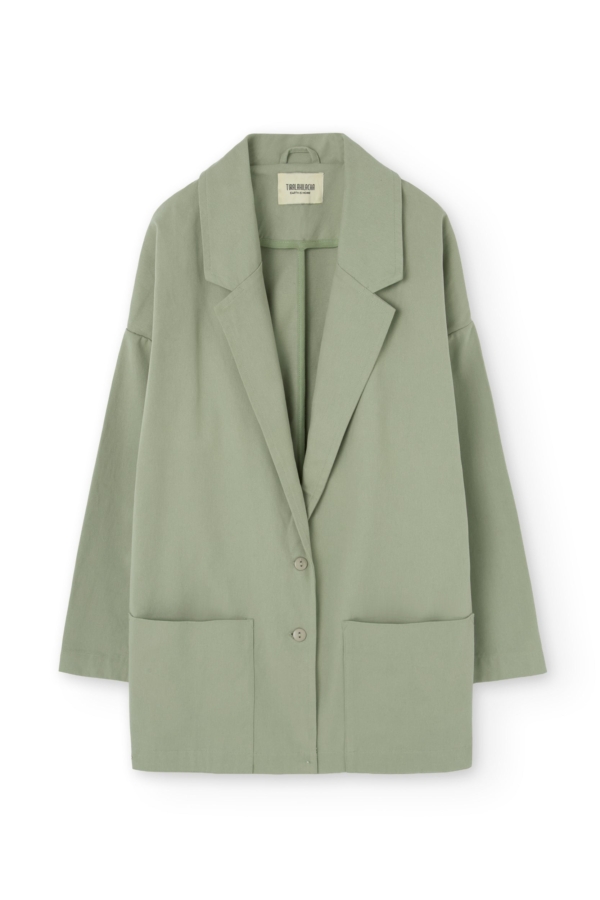 Americana de sarga verde salvia