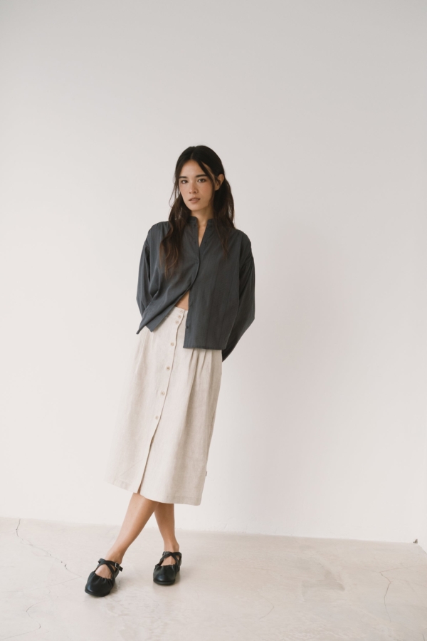 Blusa oversized gris antracita