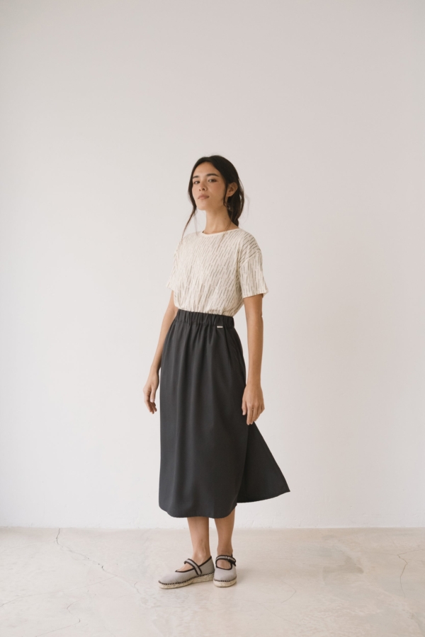 Camiseta fluida estampado verde