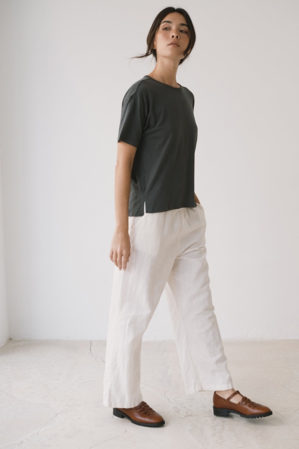 Camiseta fluida gris antracita