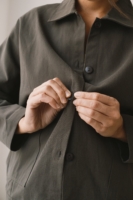 Chaqueta de sarga oversized gris