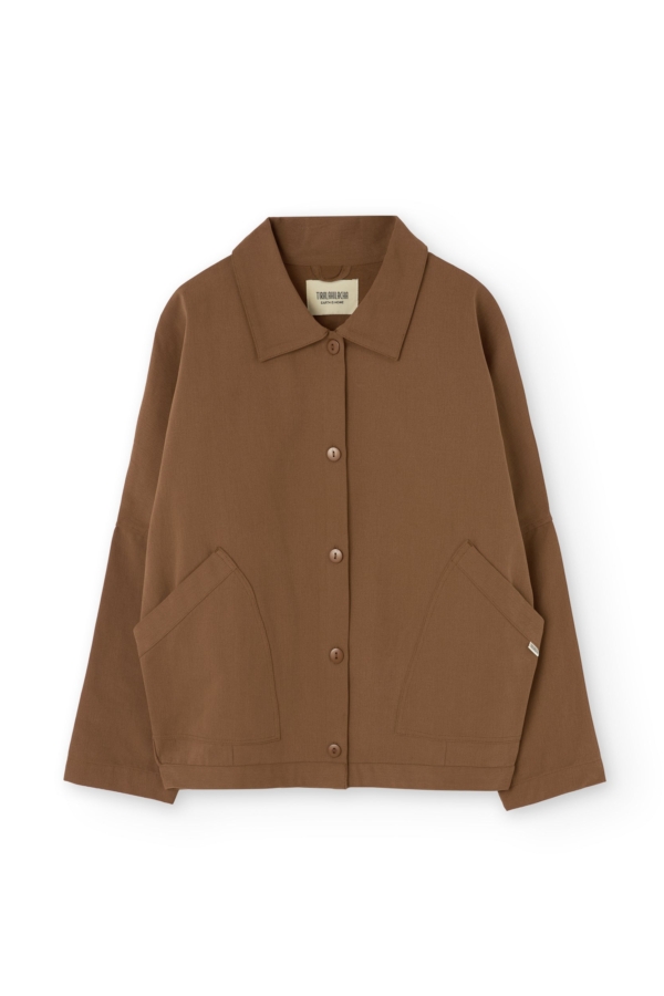 Chaqueta de sarga oversized marrón