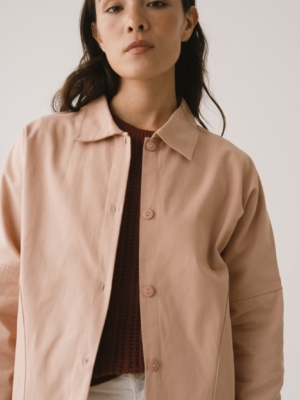 Chaqueta de sarga oversized rosa