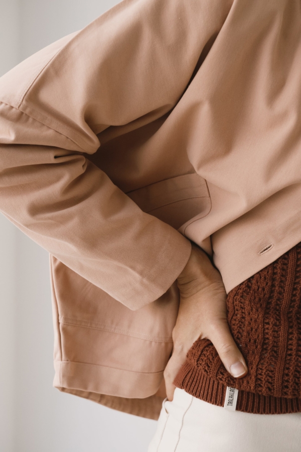 Chaqueta de sarga oversized rosa