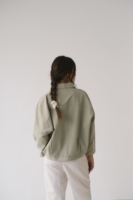 Chaqueta de sarga oversized verde salvia