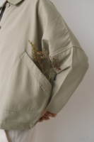 Chaqueta de sarga oversized verde salvia