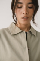 Chaqueta de sarga oversized verde salvia