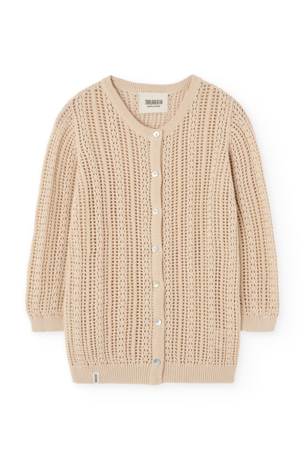 Cardigan Calado Bibi Beige