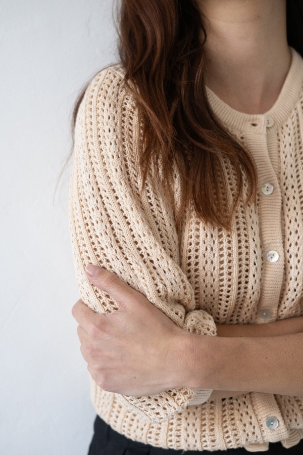 Cardigan Calado Bibi Beige