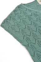 Top calado de tricot azul claro