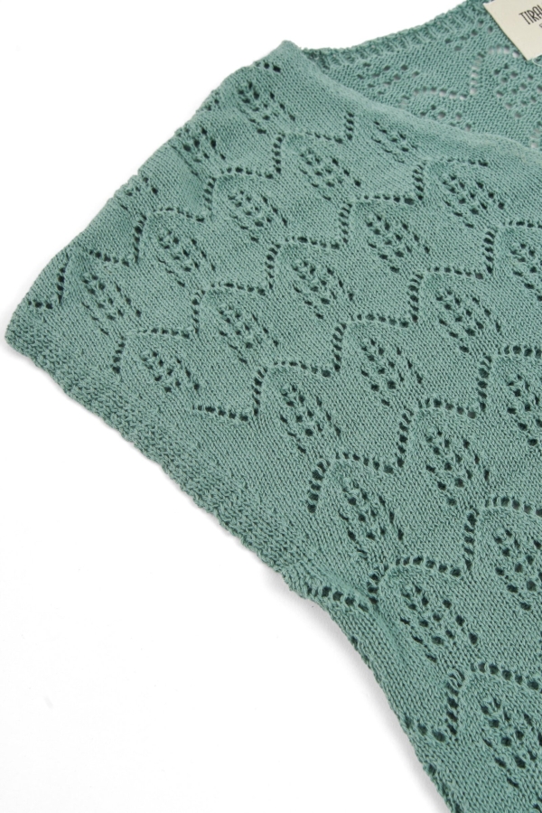 Top calado de tricot azul claro