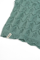 Top calado de tricot azul claro