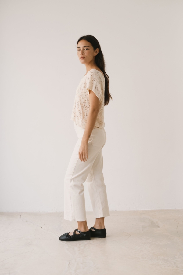 Top calado de tricot crudo