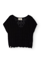 Top calado de tricot negro