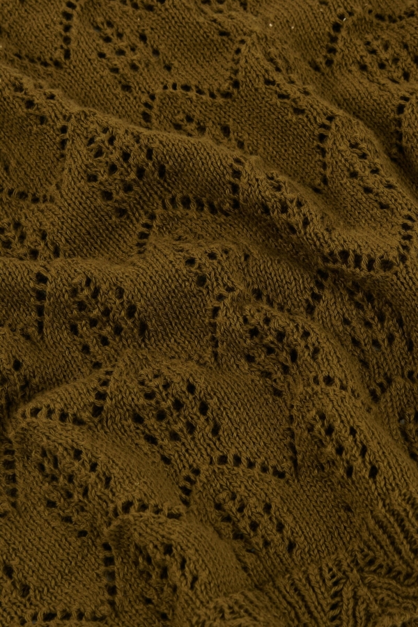 Top calado de tricot verde