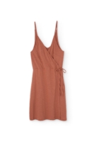 Vestido cruzado de tirantes rosa coral