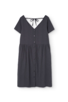 Vestido holgado con botones gris antracita