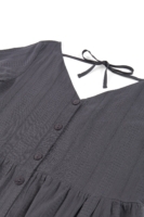 Vestido holgado con botones gris antracita